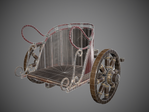 low-poly roman chariot 3D Modell