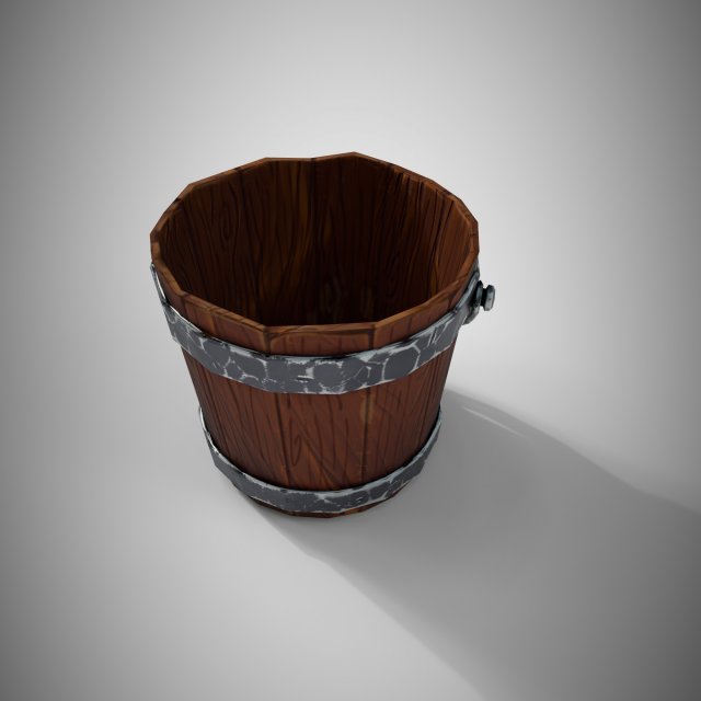 stylized bucket 3D Model .c4d .max .obj .3ds .fbx .stl .blend 