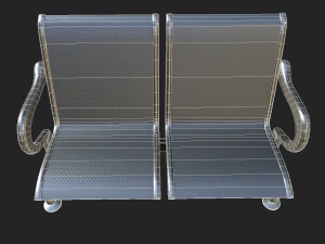 प्रतीक्षालय की सीटों की संख्या 3D मॉडल