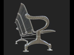 प्रतीक्षालय की सीटों की संख्या 3D मॉडल