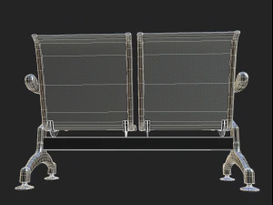 प्रतीक्षालय की सीटों की संख्या 3D मॉडल