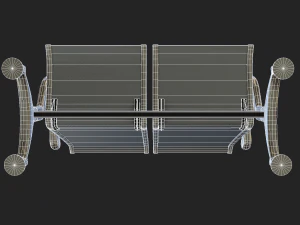 प्रतीक्षालय की सीटों की संख्या 3D मॉडल