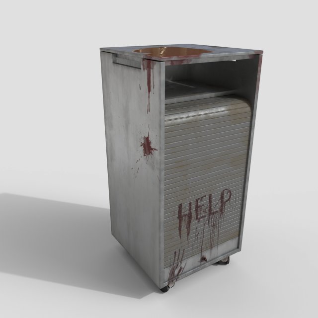 of bloody roll-up door cabinet 3D Model .c4d .max .obj .3ds .fbx .stl .blend 