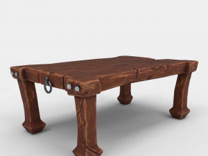 stylized dining table with chairs 3D Model