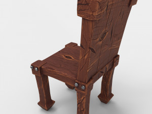 stylized dining table with chairs 3D Model