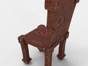 stylized dining table with chairs 3D Model