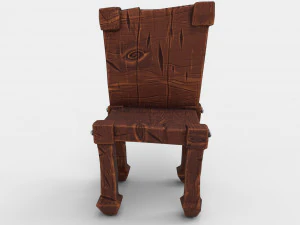 stylized dining table with chairs 3D Model