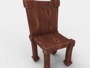 stylized dining table with chairs 3D Model