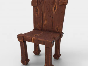 stylized dining table with chairs 3D Model