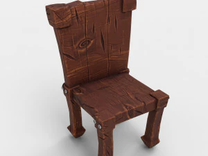 stylized dining table with chairs 3D Model