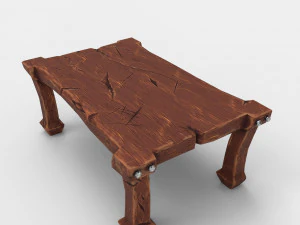 stylized dining table with chairs 3D Model