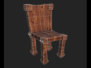 stylized dining table with chairs 3D Model