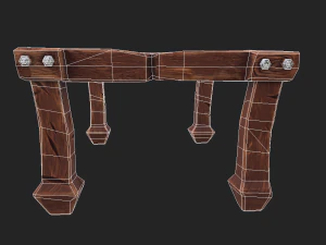 stylized dining table with chairs 3D Model