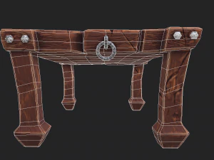 stylized dining table with chairs 3D Model