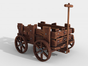 stylized hand-cart 3D Model