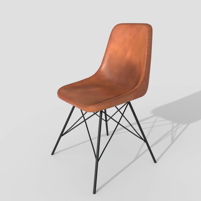 lowpoly leather chair 3D 모델 .c4d .max .obj .3ds .fbx .stl .blend 