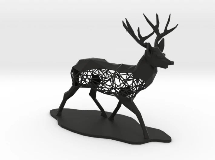 low poly semiwire deer 3D Print Model .c4d .max .obj .3ds .fbx .stl .blend 