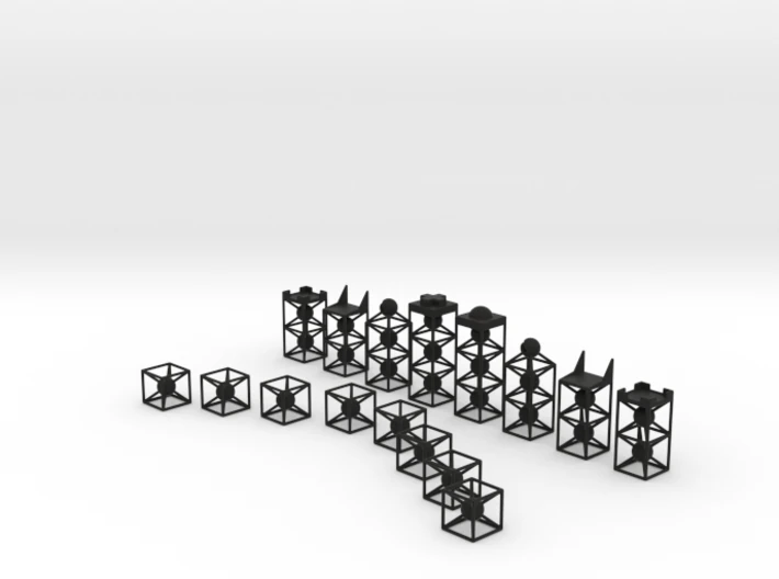 minimal 751 chess set 3D Print Model .c4d .max .obj .3ds .fbx .stl .blend 