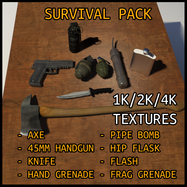 survival kit 3D Modell .c4d .max .obj .3ds .fbx .stl .blend