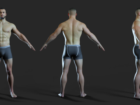 Advanced Realistic Base Game Character Rig 3D Model