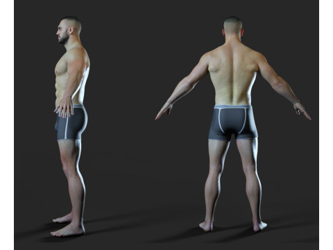 Advanced Realistic Base Game Character Rig 3D Model