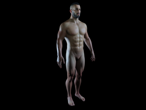 Advanced Realistic Base Game Character Rig 3D Model