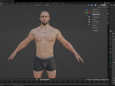 Advanced Realistic Base Game Character Rig 3D Model