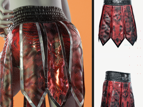 Muay Thai Gladiator Kickboxing Shorts Zprj MD DAZ dforce Genesis 9 8 81 M F OBJ 3D 모델