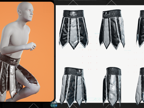Muay Thai Gladiator Kickboxing Shorts Zprj MD DAZ dforce Genesis 9 8 81 M F OBJ 3D 모델
