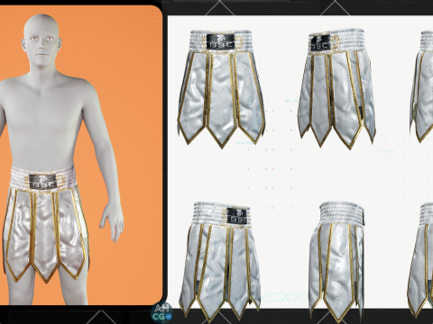 Muay Thai Gladiator Kickboxing Shorts Zprj MD DAZ dforce Genesis 9 8 81 M F OBJ 3D 모델