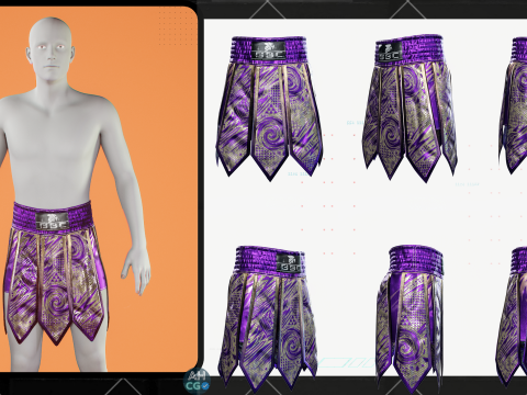 Muay Thai Gladiator Kickboxing Shorts Zprj MD DAZ dforce Genesis 9 8 81 M F OBJ 3D 모델