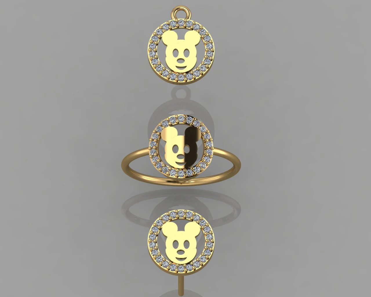 gc gold cm002- diamond set 3D Print Model .c4d .max .obj .3ds .fbx .stl .blend 