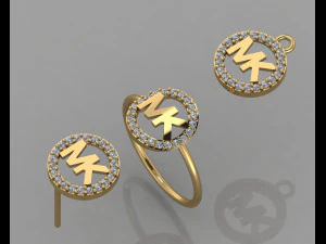 GC ゴールド cm006-ダイヤモンド セット 3Dプリントモデル