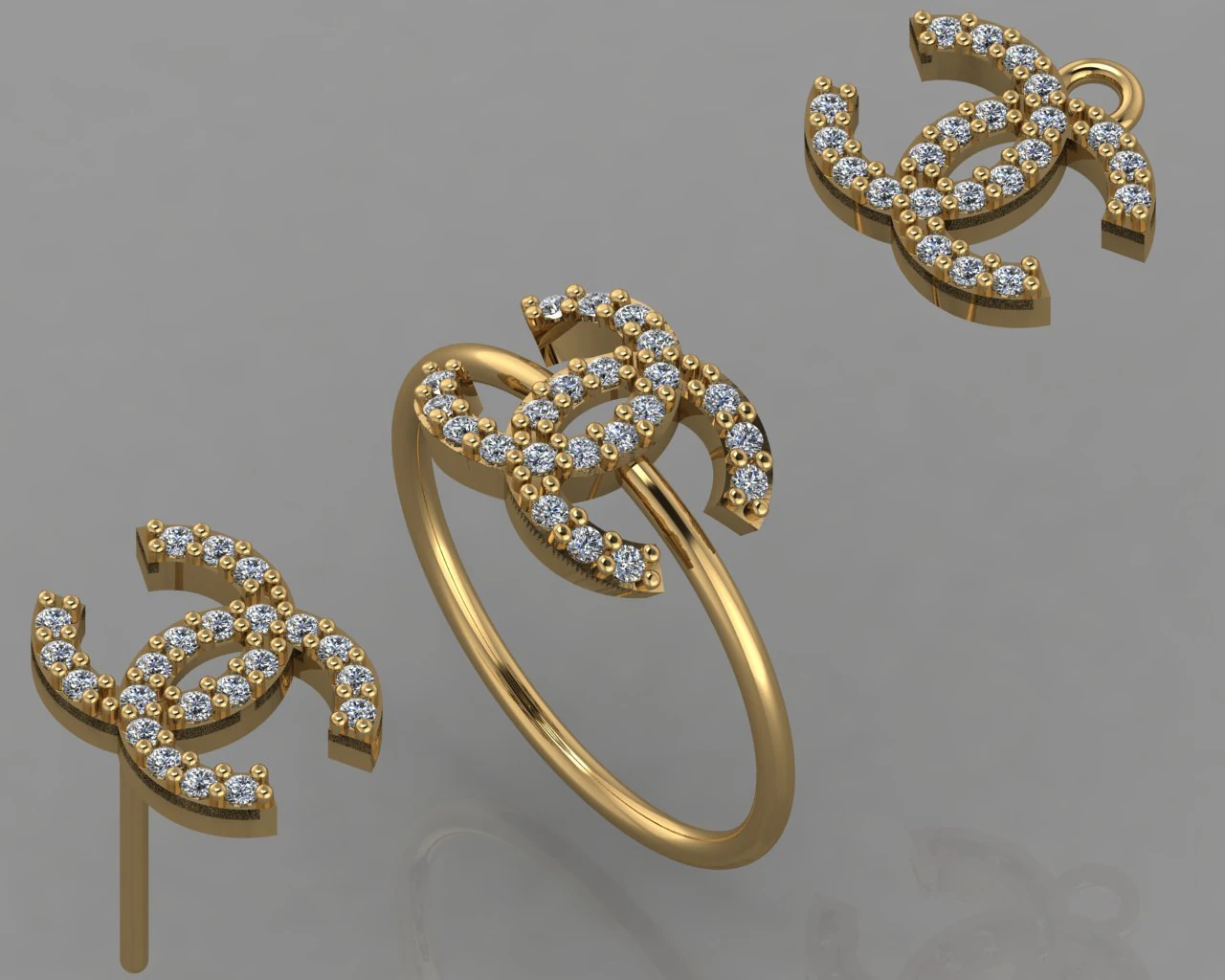 gc gold cm007-diamond set 3D Print Model .c4d .max .obj .3ds .fbx .stl .blend