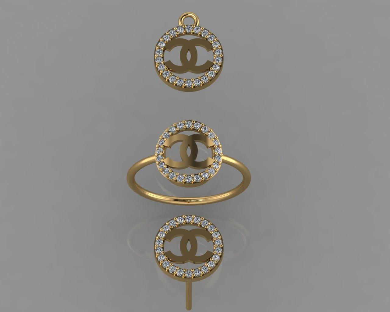 gc gold cm008-diamond set 3D Print Model .c4d .max .obj .3ds .fbx .stl .blend