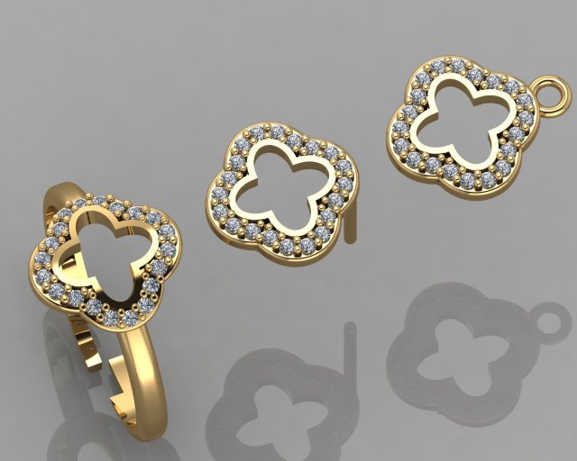 gc gold cm009-diamond set 3Dプリントモデル .c4d .max .obj .3ds .fbx .stl .blend 