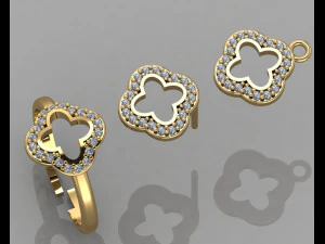 gc or cm009-ensemble de diamants Modèles 3D en vedette