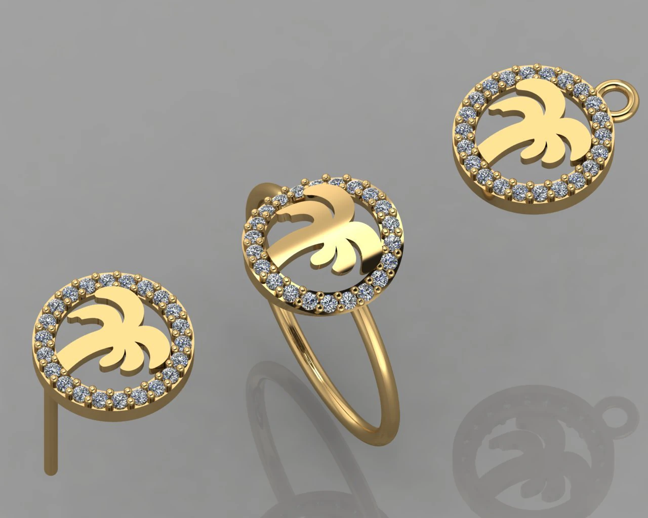 gc gold cm021-diamond set 3D Print Model .c4d .max .obj .3ds .fbx .stl .blend 