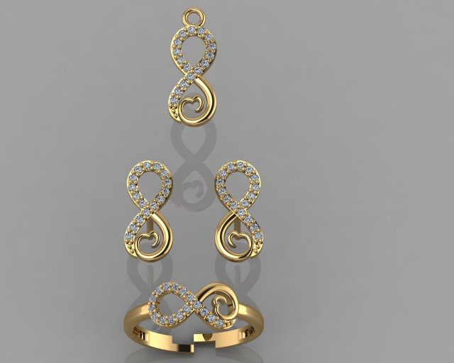 gc gold cm028-diamond set Modello di stampa 3D .c4d .max .obj .3ds .fbx .stl .blend