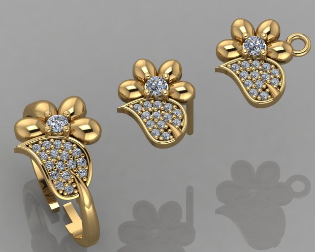 gc gold cm033-diamond set 3D 프린트 모델 .c4d .max .obj .3ds .fbx .stl .blend 
