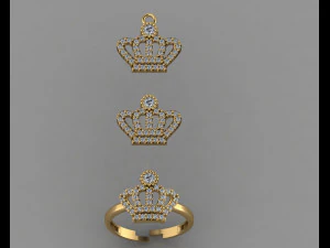 GC 골드 cm036-다이아몬드 세트 3D 프린트 모델