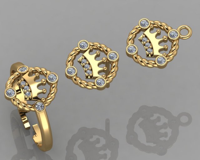 gc gold cm037-diamond set 3D Baskı Modeli .c4d .max .obj .3ds .fbx .stl .blend