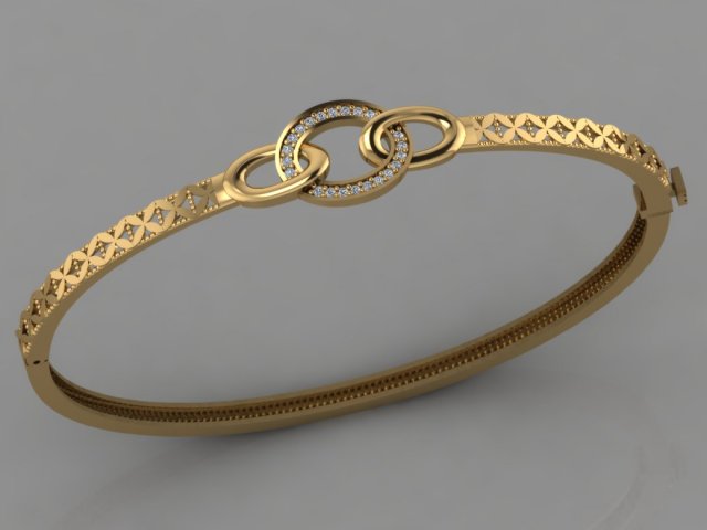 gc gold brc005- diamond bracelet 3D Print Model .c4d .max .obj .3ds .fbx .stl .blend 