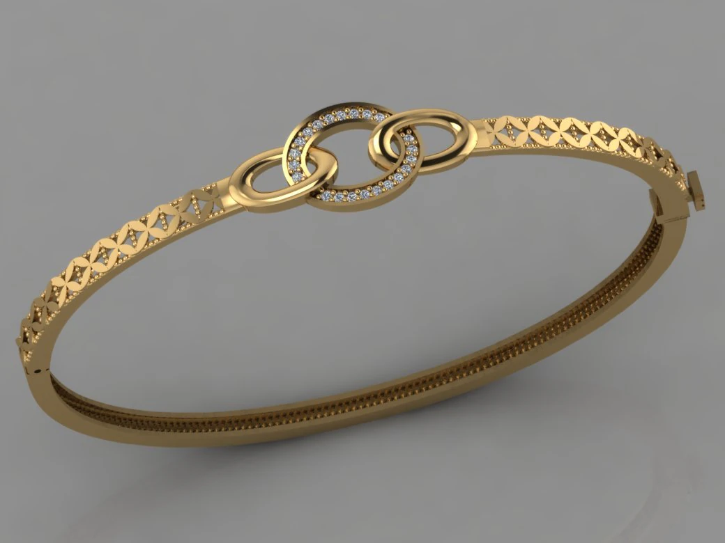 gc gold brc005- diamond bracelet 3D Print Model .c4d .max .obj .3ds .fbx .stl .blend 
