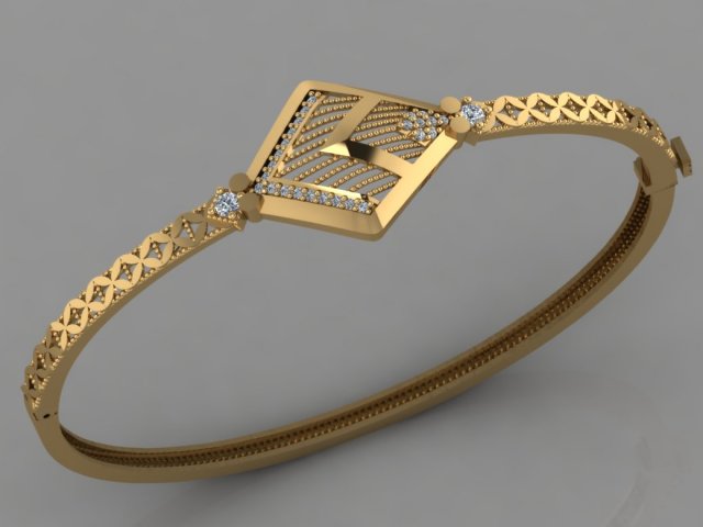 gc gold brc06- diamond bracelet 3D Baskı Modeli .c4d .max .obj .3ds .fbx .stl .blend 