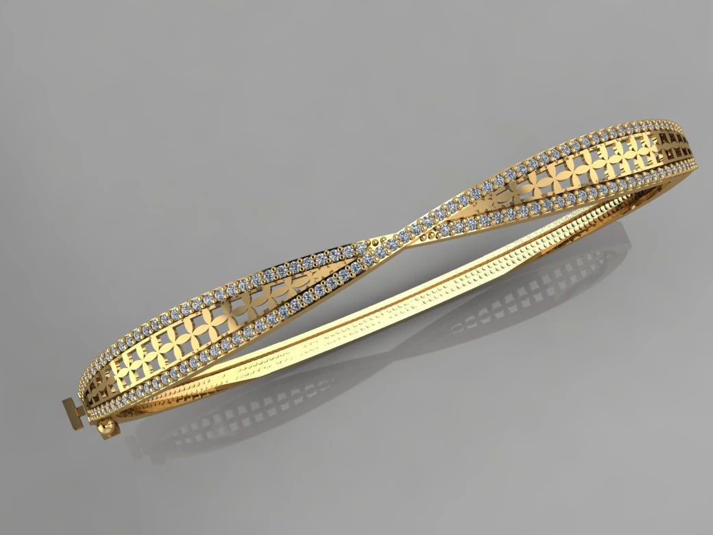 gc gold brc025- diamond bracelet 3D Print Model .c4d .max .obj .3ds .fbx .stl .blend 