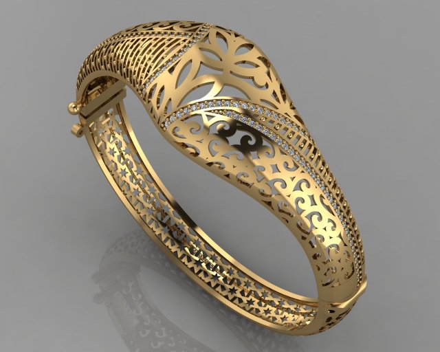 gc gold brc027- diamond bracelet Modèles 3D en vedette .c4d .max .obj .3ds .fbx .stl .blend 