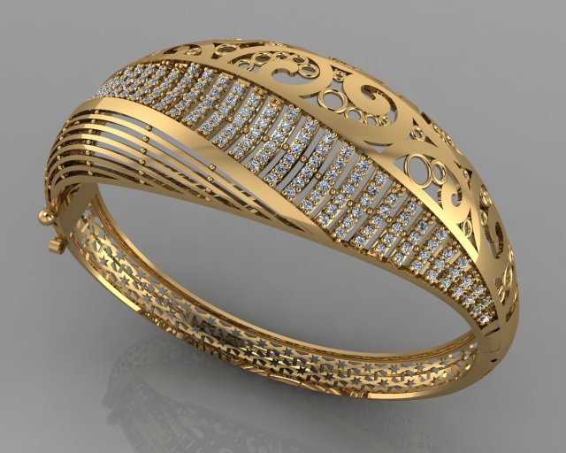gc gold brc028- diamond bracelet Modello di stampa 3D .c4d .max .obj .3ds .fbx .stl .blend 