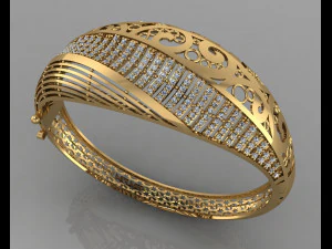 GC ゴールド BRC028- ダイヤモンド ブレスレット 3Dプリントモデル