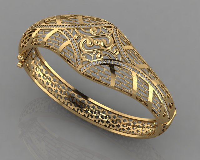 gc gold brc029- diamond bracelet Modelo de Impressão 3D .c4d .max .obj .3ds .fbx .stl .blend 
